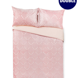 Jacquard Pink Double Duvet Set