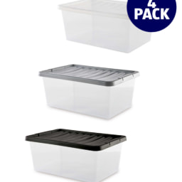 Premier 12L 4 Pack Storage Box & Lid