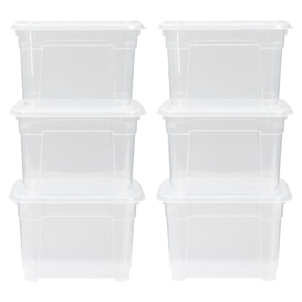 W5 - Small Storage Boxes With Lid - 6 pack