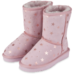 Girl's Stars Lambskin Boots