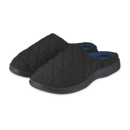 Men's Black & Blue Padded Slippers