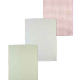 Pink Check Tea Towels 3 Pack