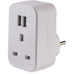 EU Travel Adaptor With 2 USB