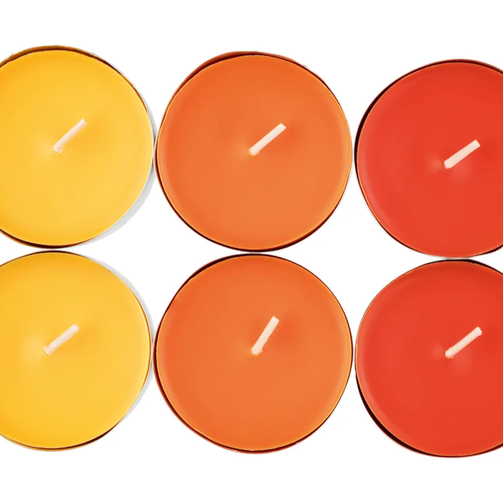 Large Orange Scented Tealights - 6 Pack