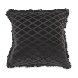 Fringed Black Diamonds Cushion