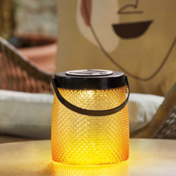 Solar Vintage Glass Lantern