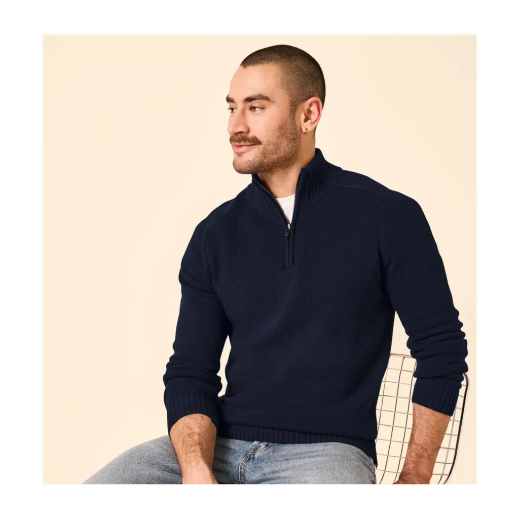 Men’s Navy Half Zip Jumper