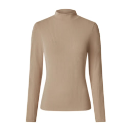 Ladies’ Beige Ribbed Jumper