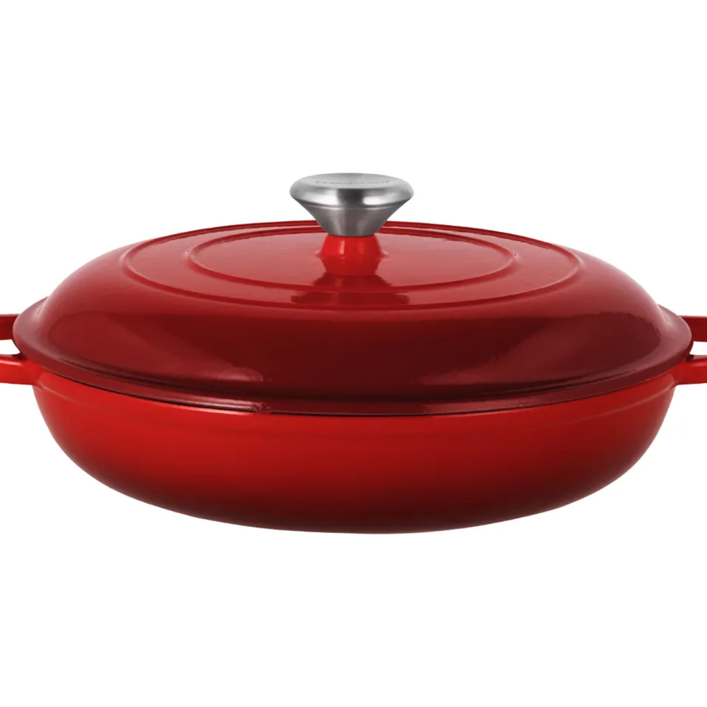 3.7L Cast Iron Casserole Dish - Red