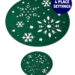 Green Placemats & Coasters 4 Pack