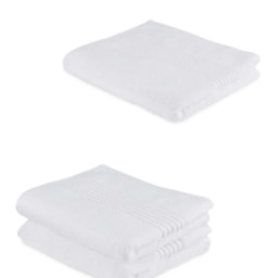 White Bath & Hand Towel Set