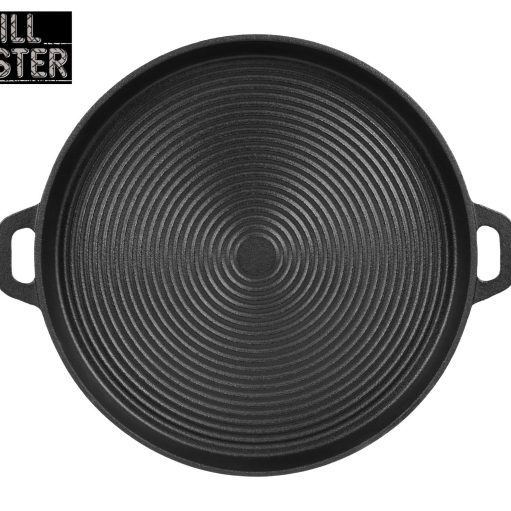 Grillmeister Cast Iron Griddle/​Grill Pan