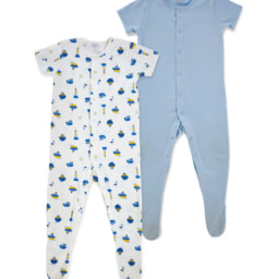 Baby Blue Sleepsuits 2 Pack