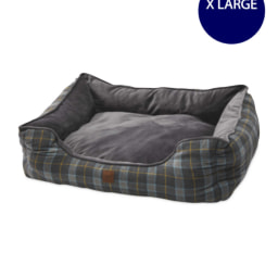 Blue Check XL Plush Pet Bed