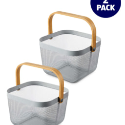 Grey Kitchen Storage Basket 2 Pack
