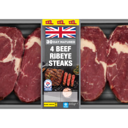 - - 4 XXL British Beef Ribeye Steaks