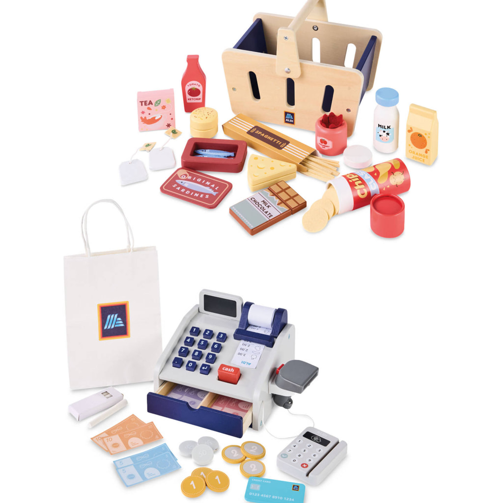 Wooden Till/Shopping Basket