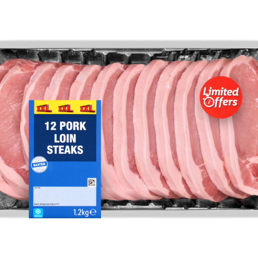 - - 12 XXL Pork Loin Steaks