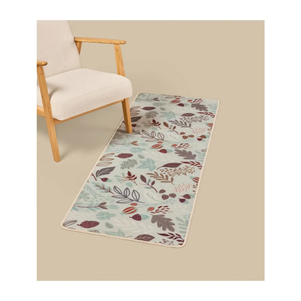 Beige Runner With Autumn Leaf Pattern