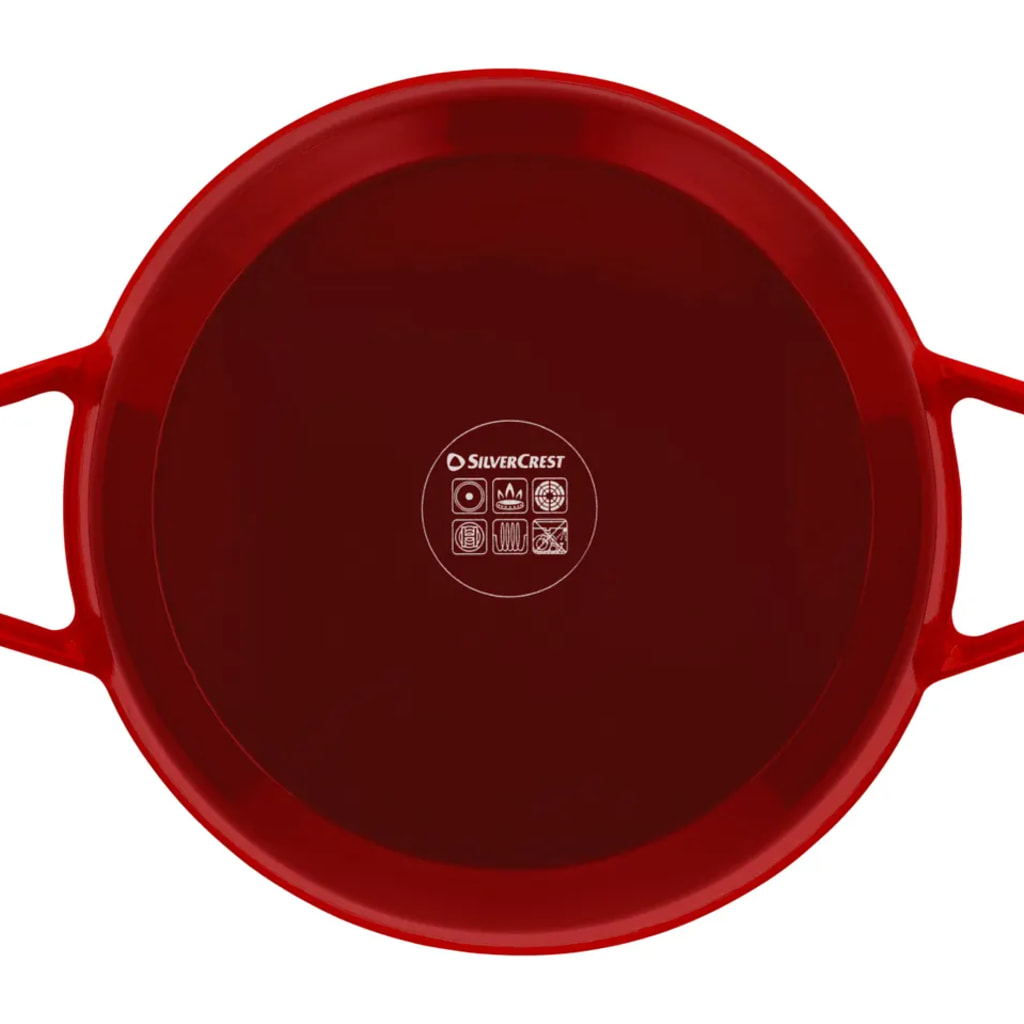5.6L Cast Iron Casserole Dish - Red