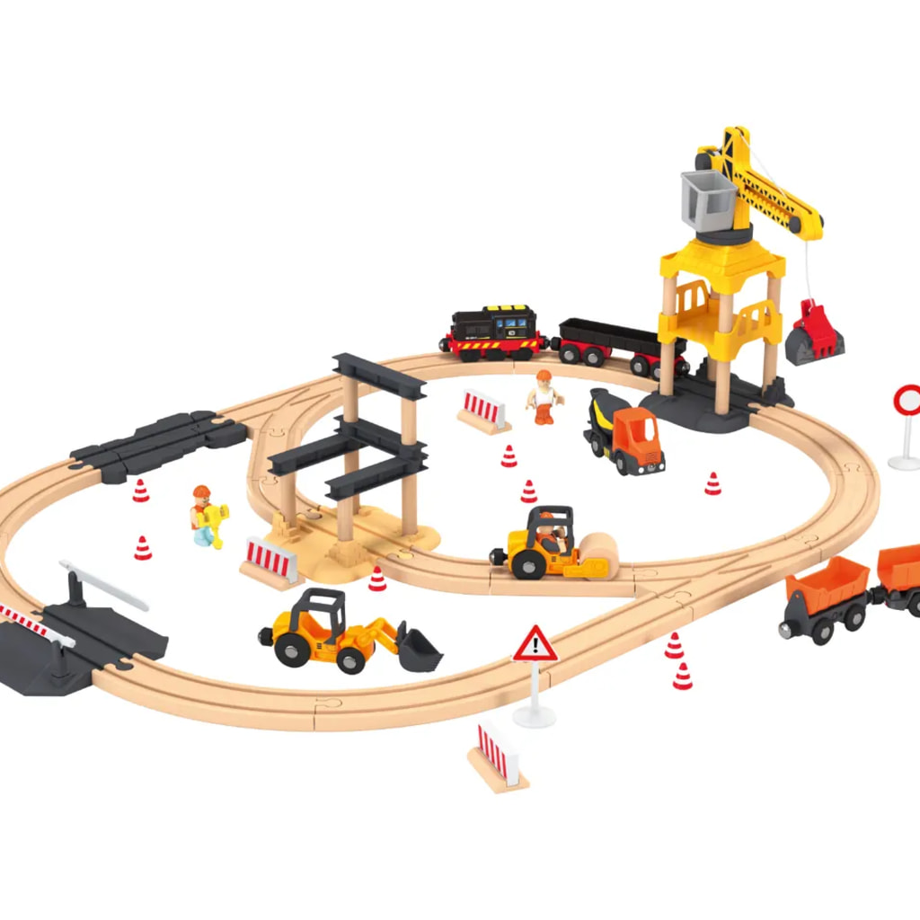 Construction Site Train Set - 59 Pieces