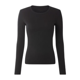 Ladies’ Black & White Long Sleeve Ribbed Tops - 2 Pack
