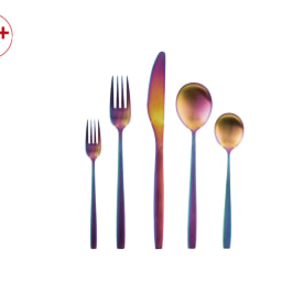 Cutlery Set Brushed Stainless Steel or Rainbow