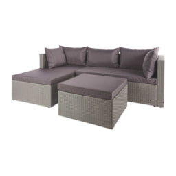 Grey/Anthracite Rattan Corner Sofa