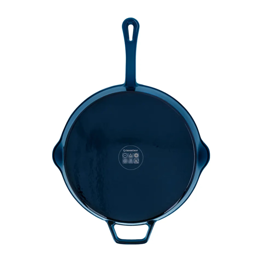 Dark Blue Cast Iron Pan 33cm