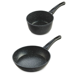 Black Marble Effect Small Pan Set