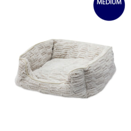 Cream Bamboo Medium Plush Pet Bed
