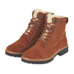 Ladies' Brown Lined Lace Up Boots