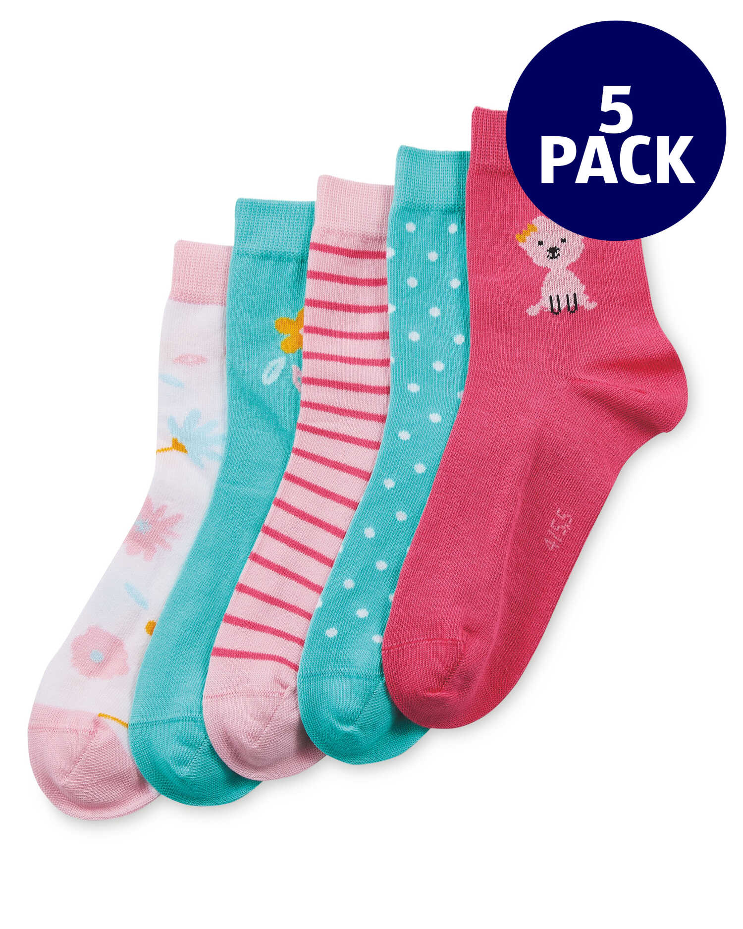 Kids' 5 Pack Flowers Socks