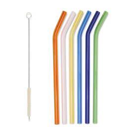 Colour Bent Glass Reusable Straws