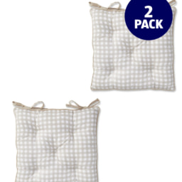 Piped Edge Gingham Seat Pad Set