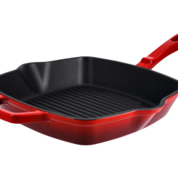 Cast Iron Griddle Pan - Red
