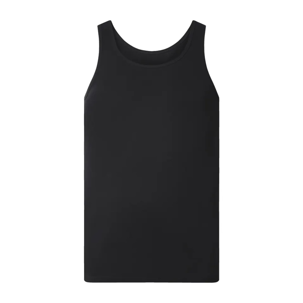 Men’s Black Ribbed Vests - 3 Pack