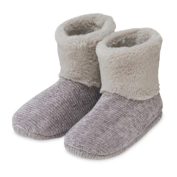 Ladies' Knitted Silver Slipper Boots