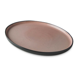 Pink Reactive Glaze Oval Platter