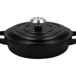 Black Cast Iron Casserole Dish Set - 3 Pieces