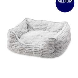 Grey Bamboo Medium Plush Pet Bed
