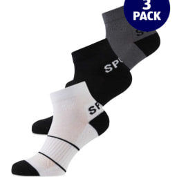 Black & White Fitness Socks 3 Pack
