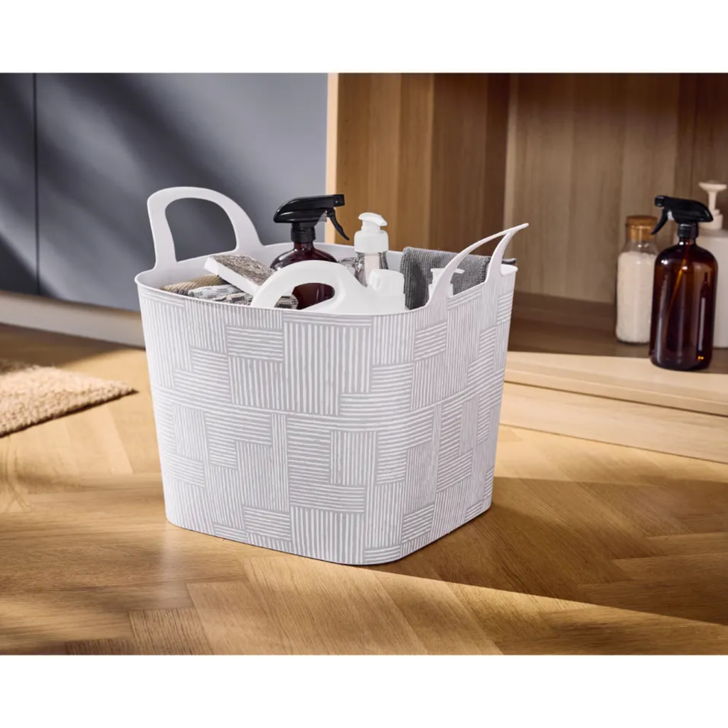 Grey Flexible Tub With Geometric Pattern