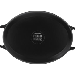 4.8L Cast Iron Casserole Dish - Black