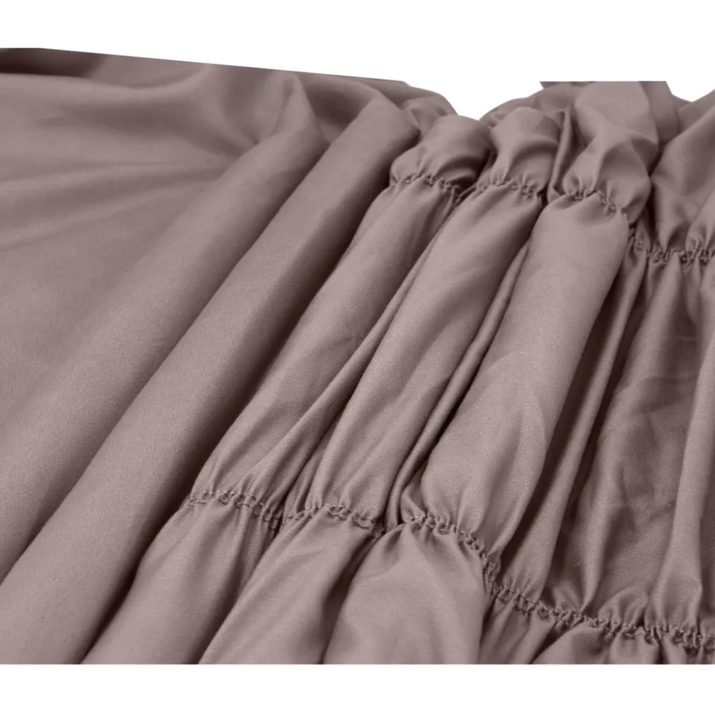 LIVARNO - Brown Ruched Satin Duvet Cover Set - Double