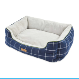 X Large Navy Check Soft Dog Bed