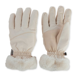 INOC Ladies' White Fur Ski Gloves