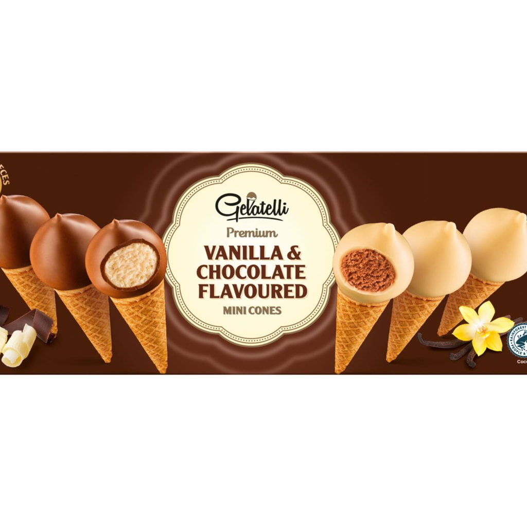 Vanilla & Chocolate Flavoured Mini Ice Cream Cones