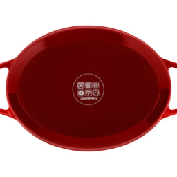 4.8L Cast Iron Casserole Dish - Red