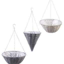 Belavi Faux Rattan Hanging Basket